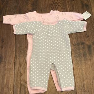 2 quilted rompers - NWT